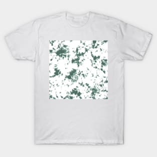 Pine green and white marble - Tie-Dye Shibori Texture T-Shirt